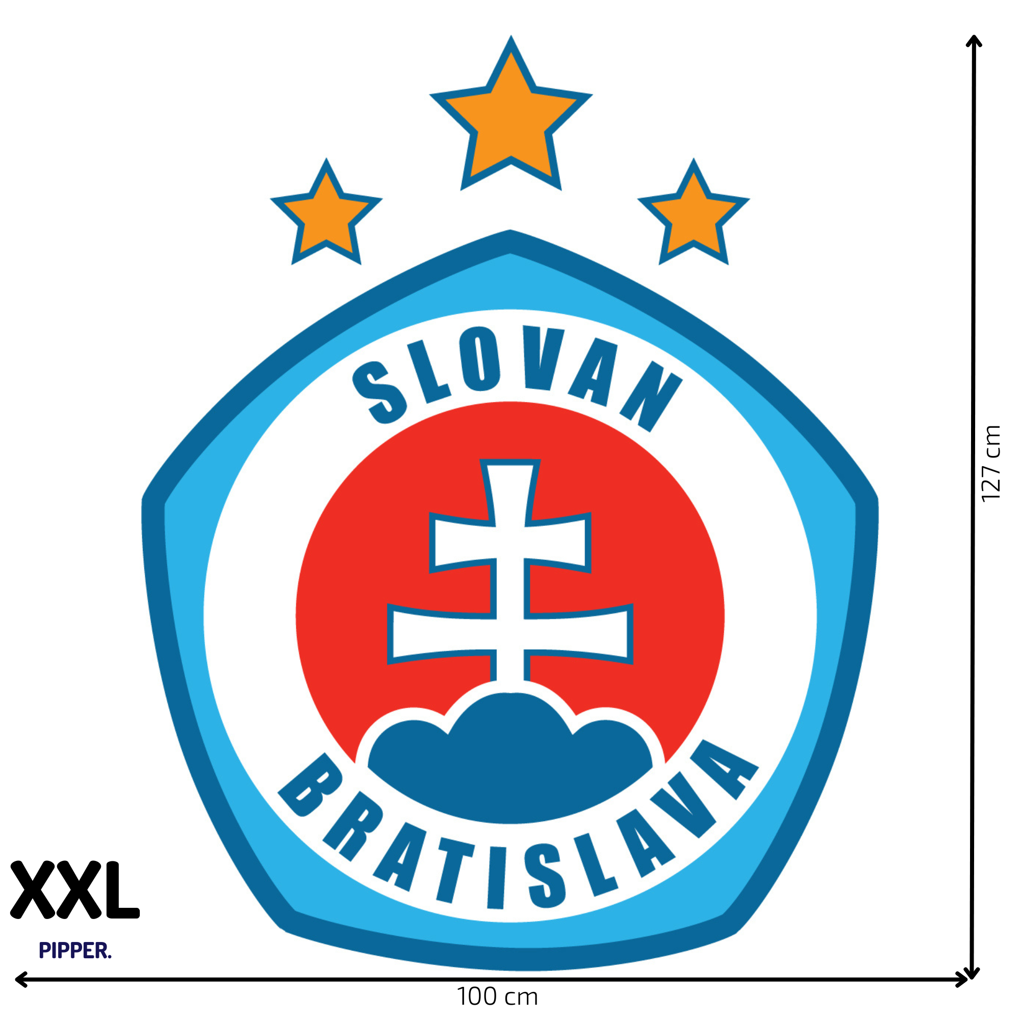Logo ŠK Slovan Bratislava - textilná nálepka na stenu pre fanúšika futbalu